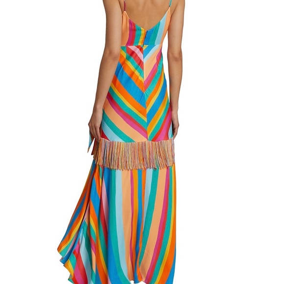 NWT farm rio striped scarf wrap maxi dress in rainbow XS - Picture 8 of 12